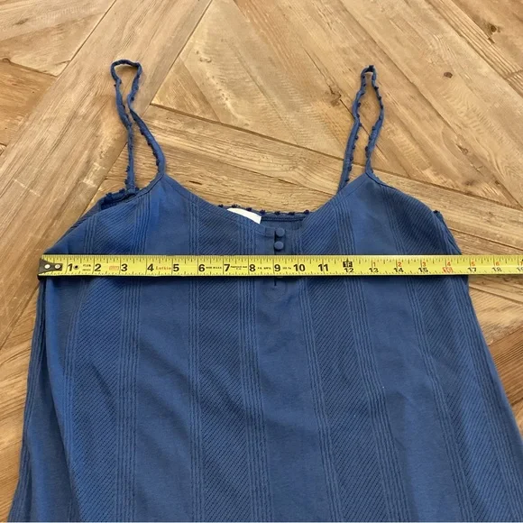 Sézane Eleonora Negligee Blue Button Front Knit Slip Dress Medium